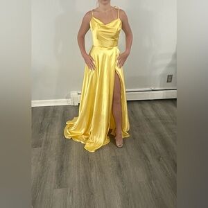 Yellow Satin Gown NWT Size 4